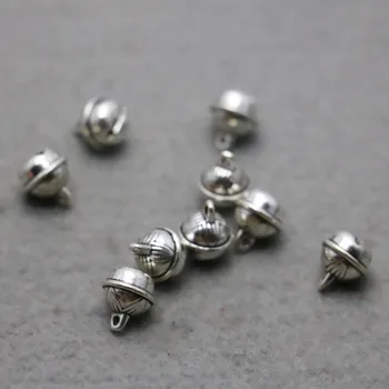 

10PCS Fittings for Accessory for Jewelry Making Design Hardware small bell Alloy Findings components DIY beads Silver-plate