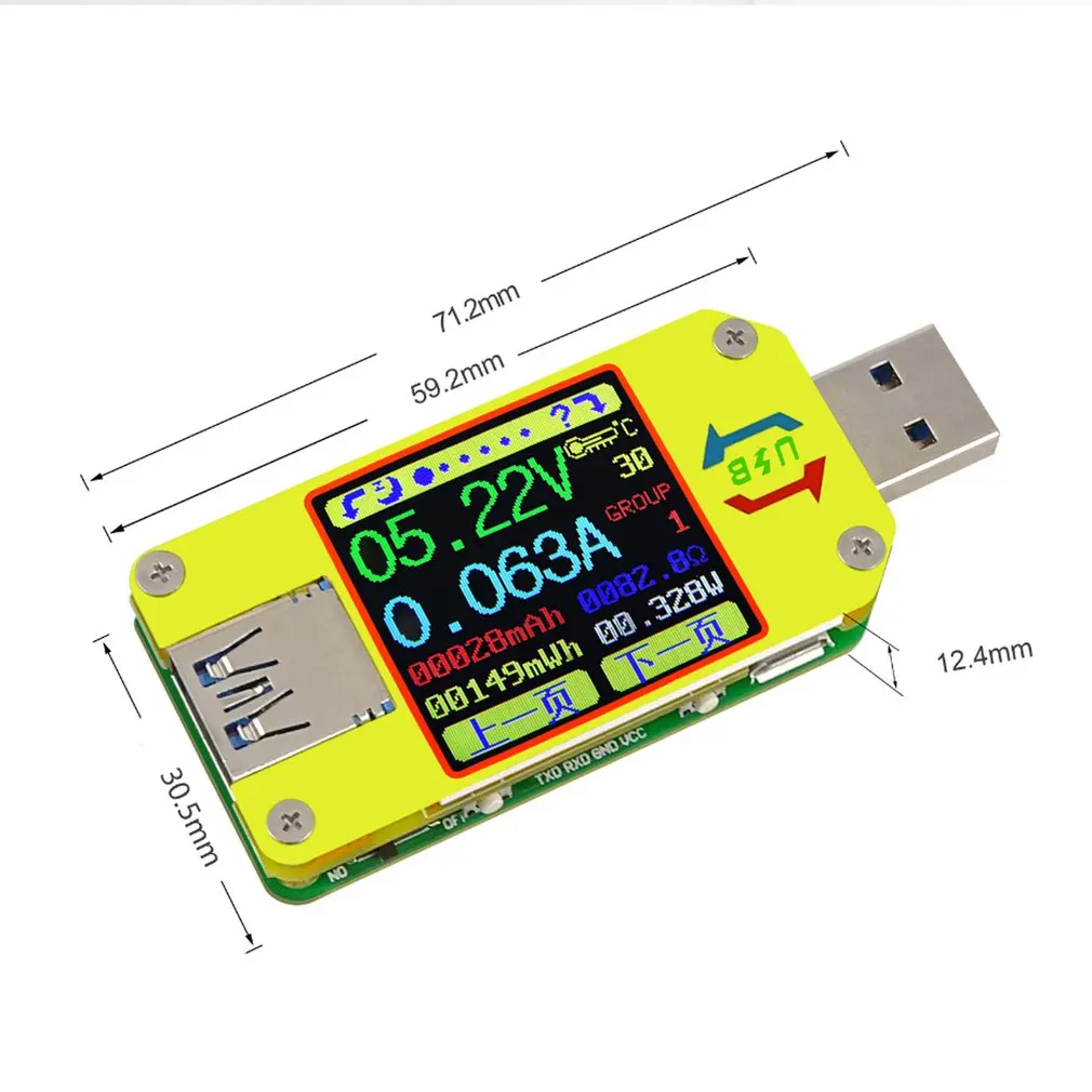 UM34/UM34C Для APP USB 3,0 Тип-C Вольтметр Амперметр Напряжение измеритель тока, для батареи зарядки измерения Кабельный тестер сопротивления