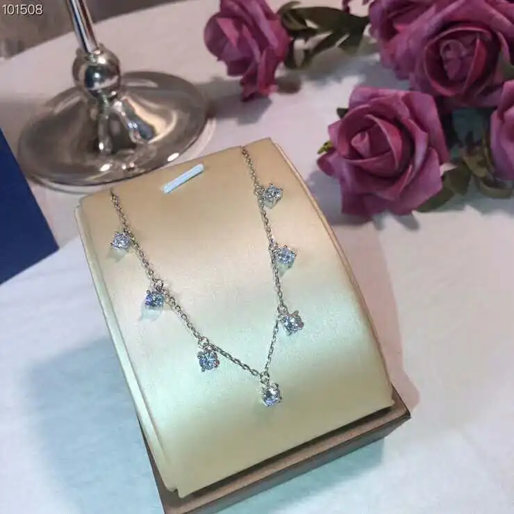 

Zircon Necklace 925 sterling silver 2018 Fashion Choker Zircon for Women Jewelry Decoration Necklaces Pendants Chains