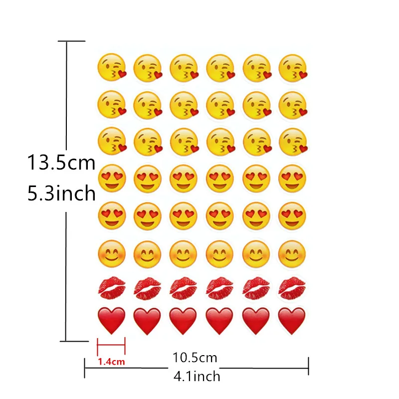 10 sheets red heart emoji sticker (48 Die Cut ) stickers Emojis For Mobile Phone Kids