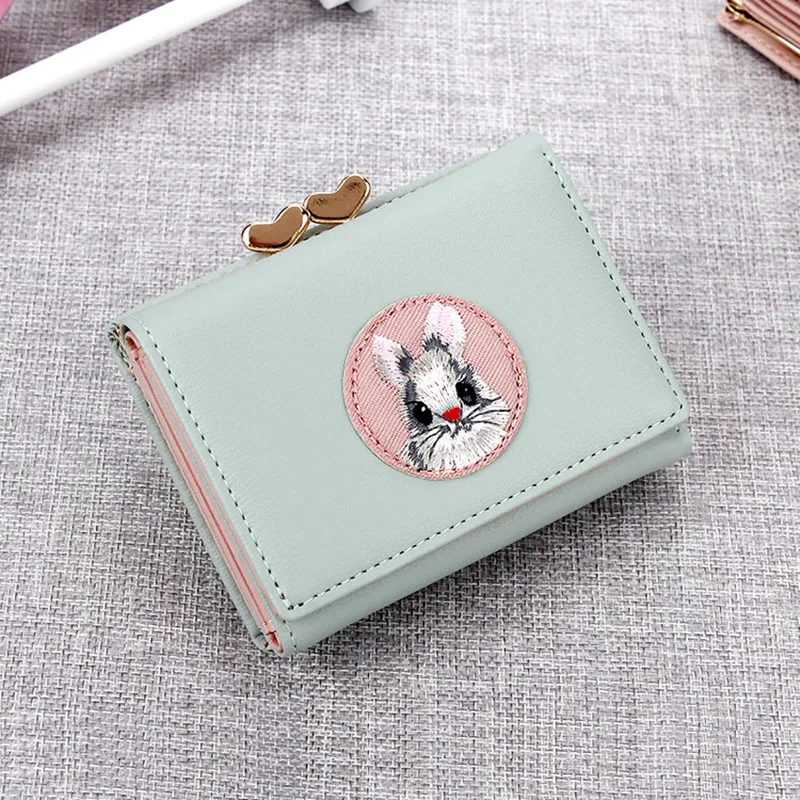 Women wallets Leather Small Brand Mini Women Leaves Wallets Purses Female Short Coin Zipper Purse floral Credit Card Holder 421
