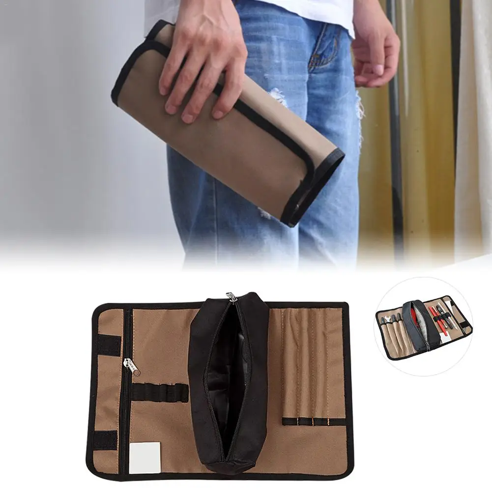 Рулон инструмент сумка Портативный Малый холщевый мешок для хранения Canvas Tool ведро-органайзер мешок Сумке слинг удобный переноска для