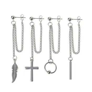 Bangtan Boys Cross Leaf Pendant Earring - Image 6