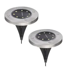 8 для подсветки газона с питанием от солнечной панели двора лестницы под наземным ландшафтом Открытый Путь Свет погребенный ночной Светильник Освещение домашний сад напольная водонепроницаемая