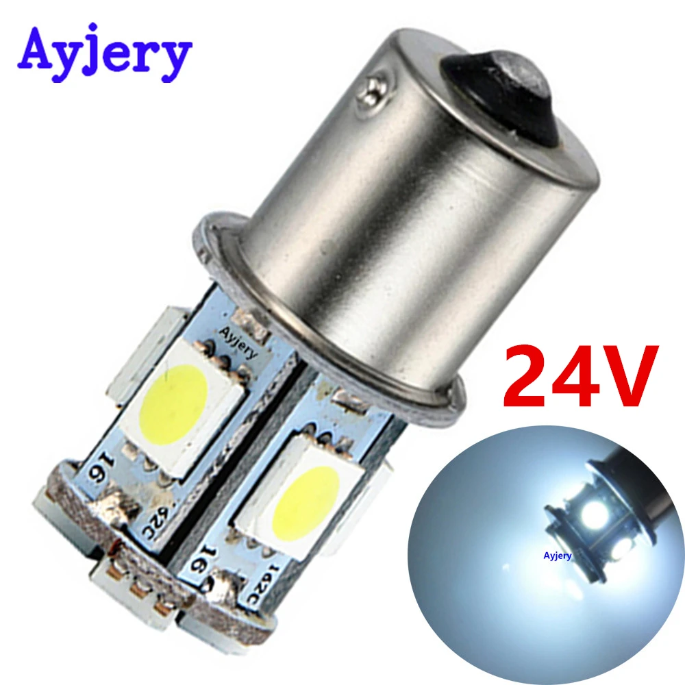 AYJERY 10 шт. DC 24 В светодиод 1156 BA15S P21W 8 SMD 5050 светодиодный 1157 BAY15D задняя лампа стоп