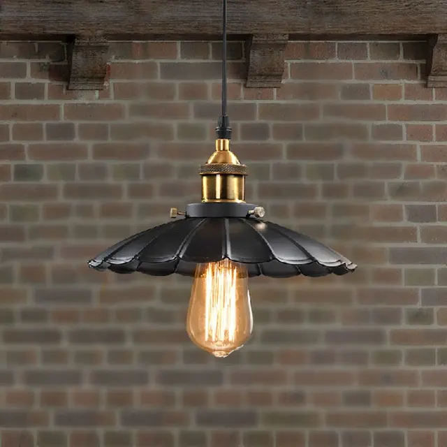 Edison Vintage Style Light Retro Nostalgia Chandelier Edison Vintage Style Light Retro Nostalgia Chandelier Coffee Restaurant Led Black Lotus Umbrella Pendant
