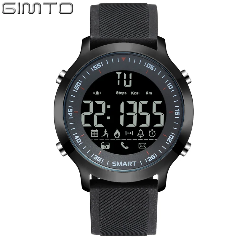 

GIMTO Brand Digital Sport Watch Waterproof Smartwatch Shock Military Clock LED Male Watches Pedometer Running Stopwatch Relogio