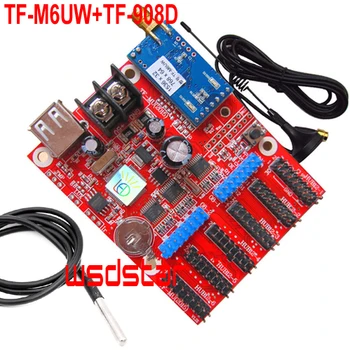 

TF-M6UW+TF-908D Temperature sensor USB & WIFI LED controller card 1536*32 768*64 pixel Single & Dual color LED modules