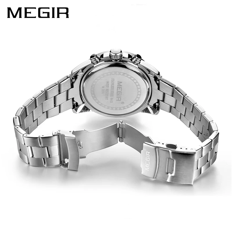 Günstige MEGIR Business Männer Uhr Luxus Marke Edelstahl Armbanduhr Chronograph Army Military Quarz Uhren Relogio Masculino