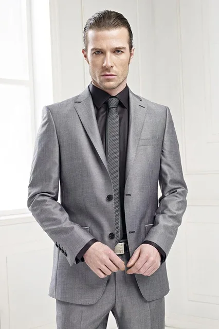 

2017 Classic Grey Groom Tuxedos Elegant Men Suits For Wedding 2017 Business Men Work Wear Formal Suits (Jacket+Pants+Tie)
