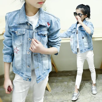 

Autumn Girl Jackets 2018 Long Sleeve Denim Coats Teenage Girls Fashion Kids Outwear 6 8 10 12 Back To School Kiz Cocuk Ceket