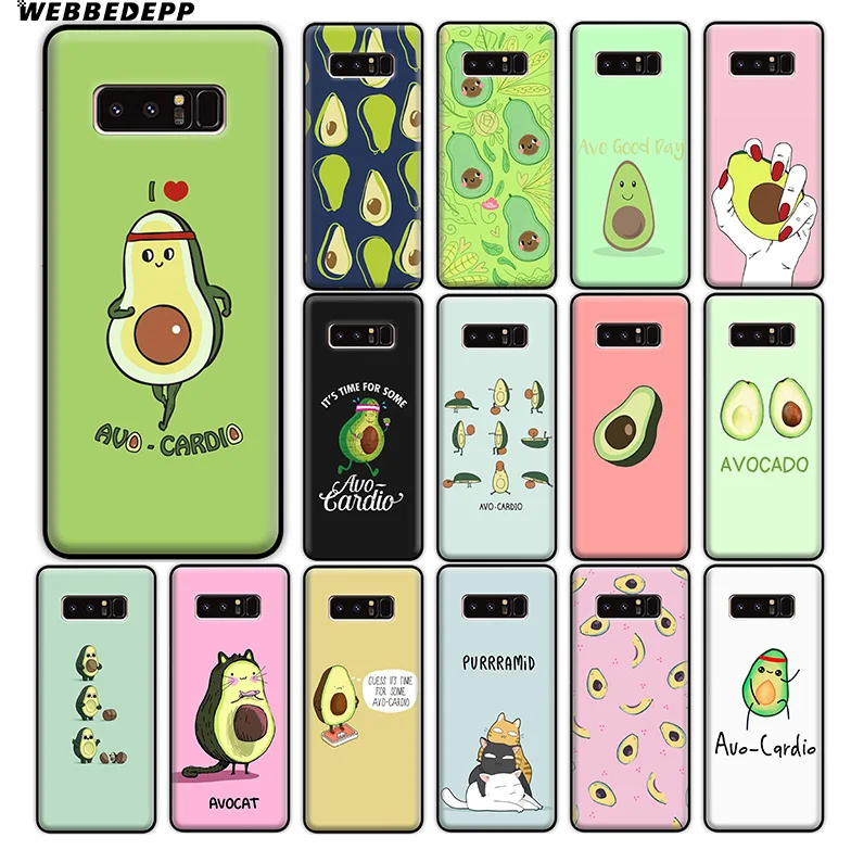 

WEBBEDEPP Avo Cardio Avocado Soft Silicone Case for Samsung Galaxy A9 A8 A7 A6 Plus 2018 A5 A3 2017 2016 Note 9 8