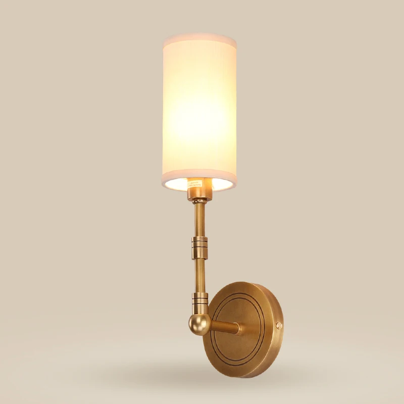 

2017 new European simplicity full of copper single head lamp country living room bedroom corridor aisle wall lamp