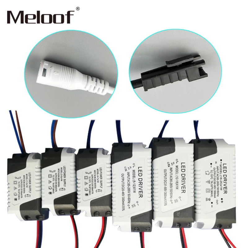 

LED Constant Current Driver 85-265V 1-3W 4-5W 4-7W 8-12W 18-24W Power Supply Output 300mA External Drive For LED Downlight