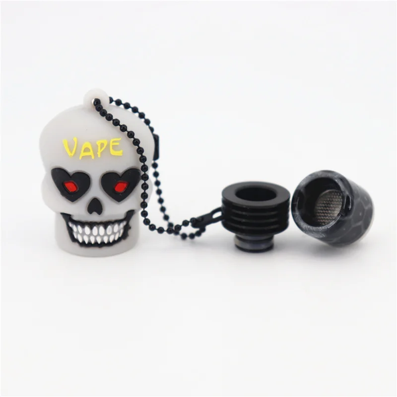 

Authentic Yuhetec 510 Resin + SS Drip tip with skull drip tip cover and prevent ejuice from slopping drip tip