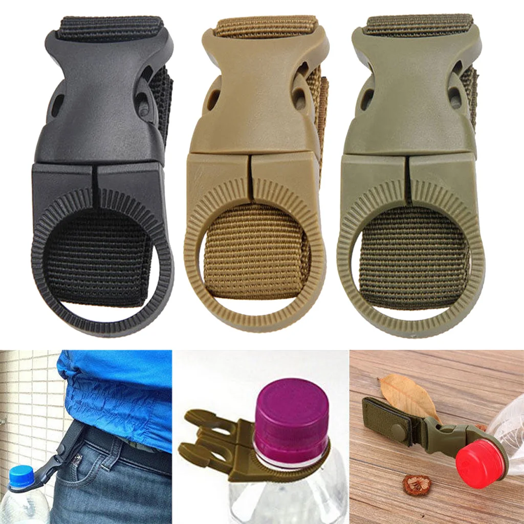 

Nylon Outdoor Tactical Gear Military Molle Hanging Strap Webbing Buckle Clip Camp Water Bottle Holder Backpack Accessories