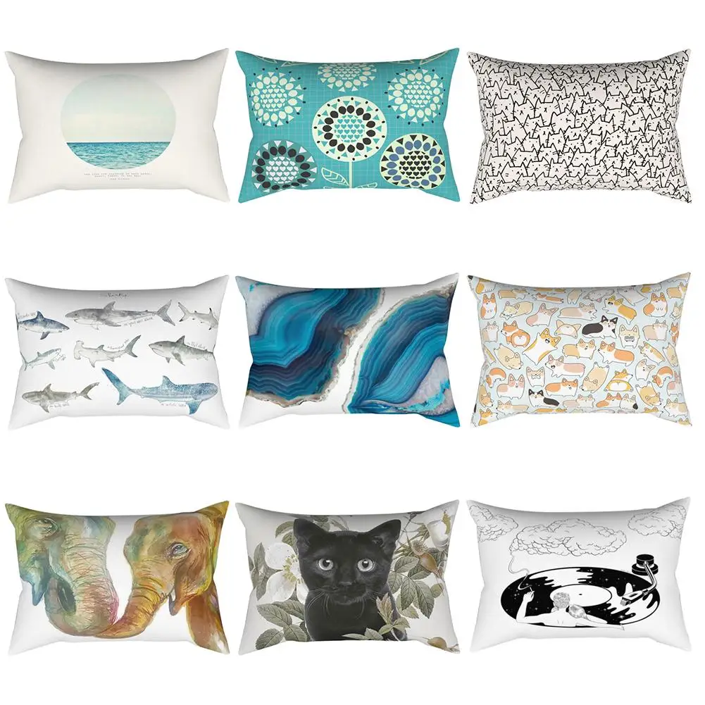 

Ocean Shark Cat Dandelion Pattern Throw Cushion Cover Car Home Decor Pillow Case