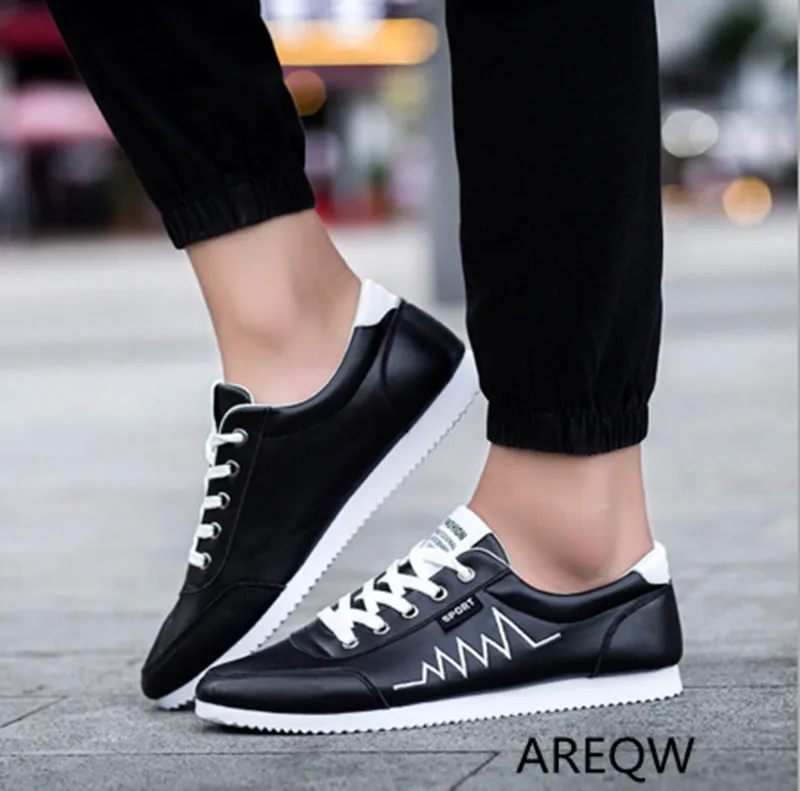 

AREQW 2017 new cattle shoes men's casual shoes men's fashion Korean high-quality soft and low comfort leisure shoes