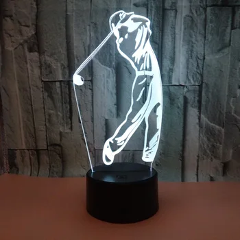 

New Golf 3d Light Usb 3d Led Visual Touch Colorful Gift Table Lamp Luminaria De Mesa Desk Lamp Table Lamps For Living Room