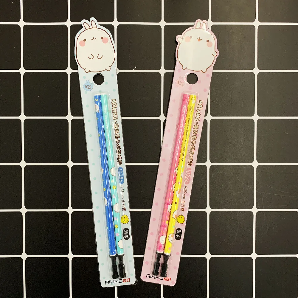 

2pcs/set Fat Rabbit Erasable Gel Pen Refill Replacement for Writing Drawing Remark Marker 0.38mm Korean Stationery