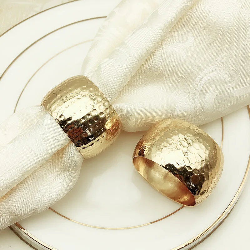 

12PCS hotel Chinese style European napkin buckle stainless steel napkin cloth circle simple modern decoration western napkin rin