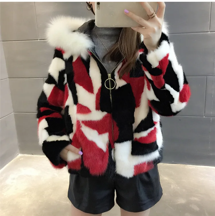 Clearance New winter Women Natural Real Pieces mink fur coat hooded with fox collar Mink Fur Jacket Outwear 11 Clearance New winter Women Natural Real Pieces mink fur coat hooded with fox collar Mink Fur Jacket Outwear 11