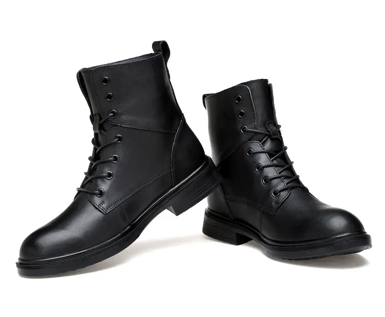 Сохраняющие тепло мужские зимние ботинки новые модные мужские ботильоны из натуральной кожи высокого качества теплые зимние мужские ботинки мужская обувь на шнуровке из плюша