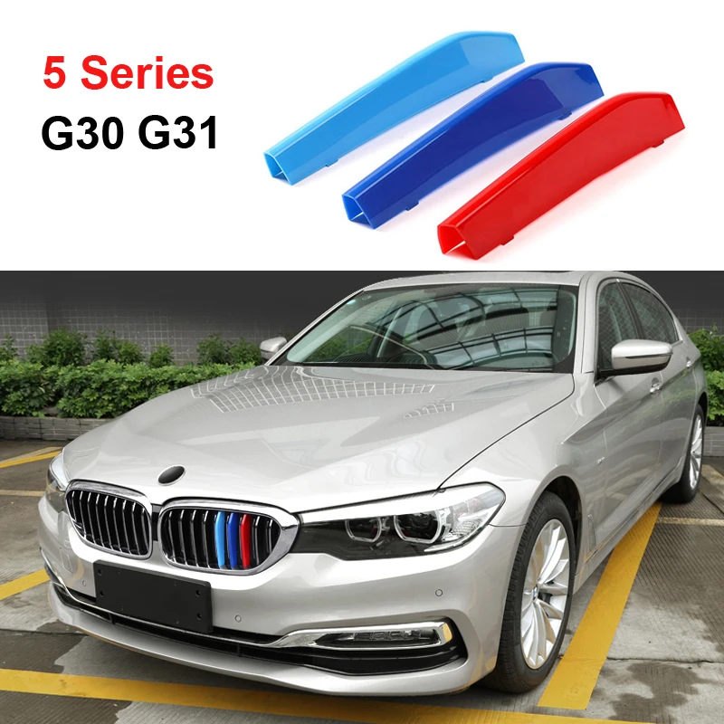 For 2017 ALL NEW BMW 5 series G30 G31 G38 530i 540i 520d 530d 3D Front Grille Trim motorsport Strips grill Cover Stickers For 2017 ALL NEW BMW 5 series G30 G31 G38 530i 540i 520d 530d 3D Front Grille Trim motorsport Strips grill Cover Stickers