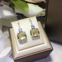 Дизайнерские Модные 925 пробы серебряные ювелирные изделия 3а вечерние серьги с кубическим цирконием