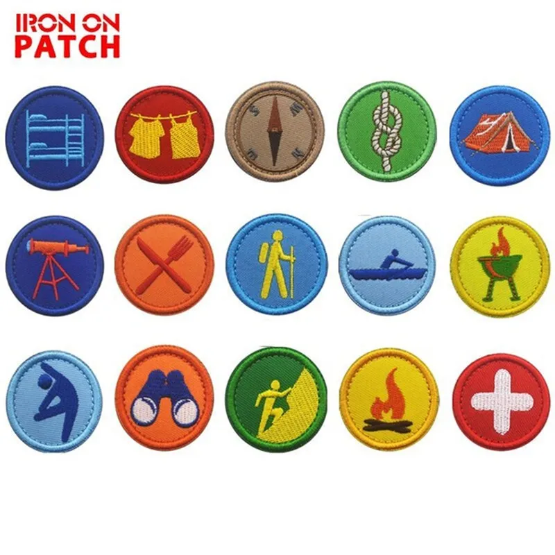 

10Pcs Embroidered Patch American Boy Scout Patch Tactical Patch Flag Magic Stickers Decoration Tactical Military Badge Patches