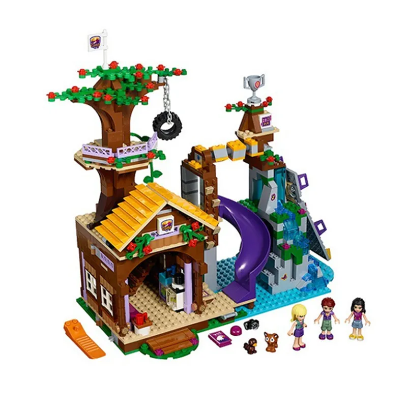 

Model 10497 739Pcs Friends Adventure Camp Tree House tire swing Model Building Minifigures Blocks Girl Toys 41122 bricks gift