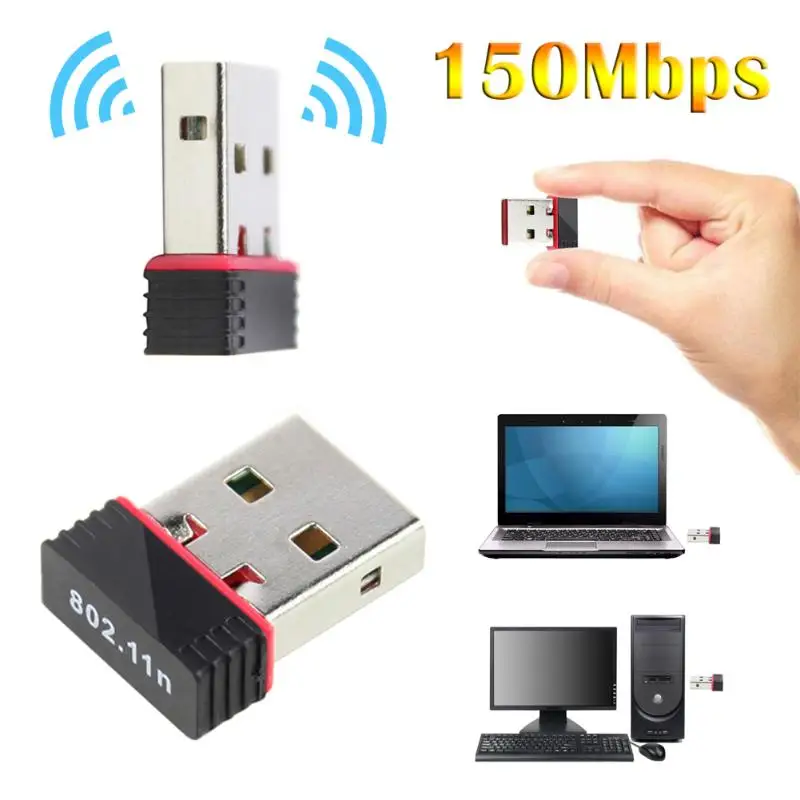 Мини 150 Мбит/с USB 2,0 WiFi беспроводной адаптер 150 сетевая LAN Карта 802,11 ngb Ralink MT7601 для смартфона ПК ноутбука