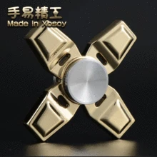 Бесшумный ручной Спиннер расслабляющий Непоседа съемный для пальцев, крутящийся Спиннер металлический 3-5 минут Золотой крестообразный Спиннер игрушки подарок для детей