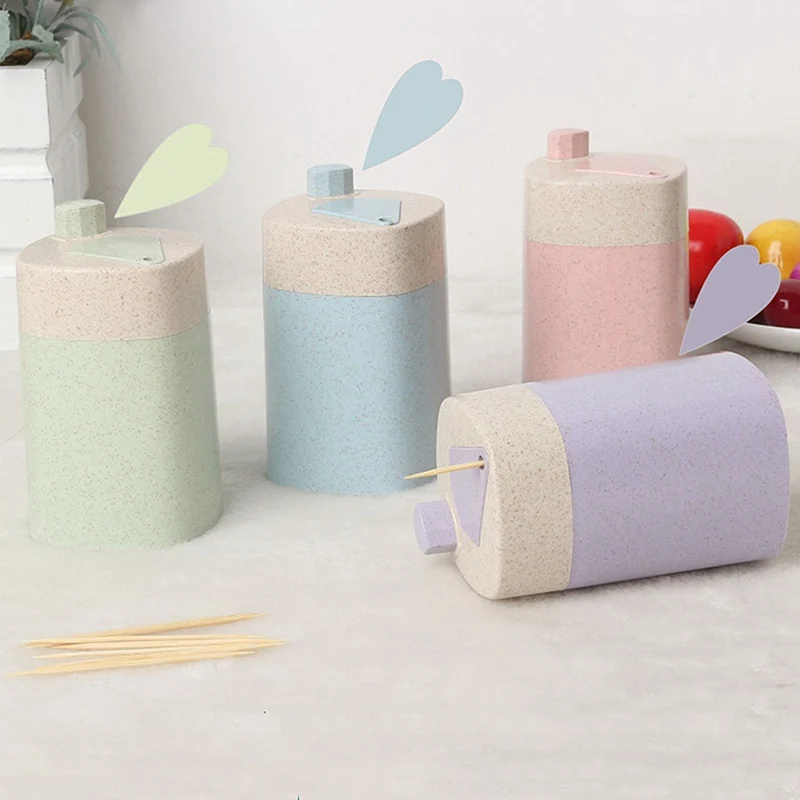 

Hand Press Automatic Toothpick Box Kitchen Toothpick Holder Creative Design Desktop Toothpick Can Kitchen Accessories