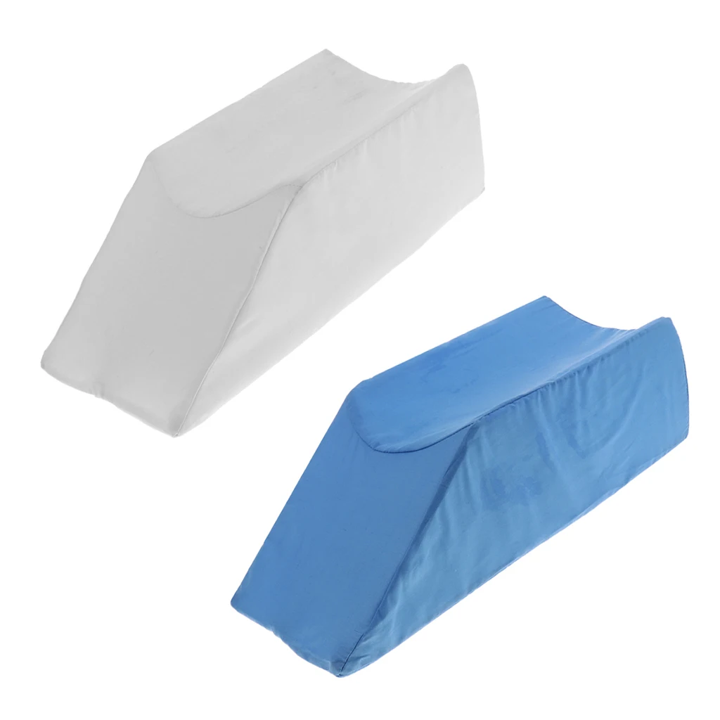 2 Pieces Foam Leg Knee Ankle Sleeping Rest Elevator Cushion Injury Pain Pressure Relief Support Elevation Pillow Blue+White