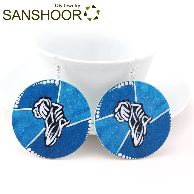Sanshoor Imprime Los Pendientes Africanos Power Fight Wood 1 Sanshoor Imprime Los Pendientes Africanos Power Fight Wood 1