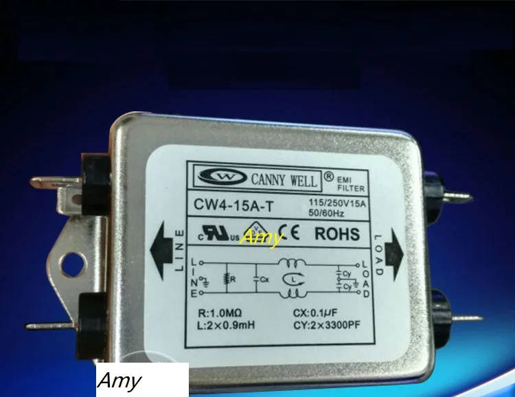 

Power EMI filter CW4-10A 15A-T single-phase AC 220V purification