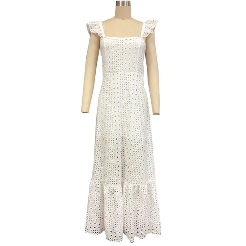 New Women Summer Boho Strappy Sexy Solid Long Maxi Dress Bohemian  Beach Holiday Dresses Long Lady Elegant Casual Dress #4A30 (4)