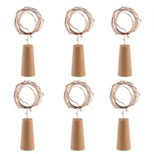 6 шт. 1 м светодиодный медный провод коркер гирлянда сказочные огни для стеклянной Крафтовая бутылка год/Рождество/День Святого Валентина свадебные украшения