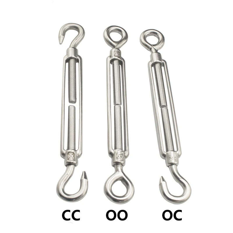 Pack-of-6 M6 6PCS Hook Eye Turnbuckle Wire Tensioner Stainless Steel Heavy Duty Turnbuckle Rope Tension