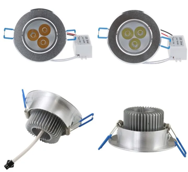 Черный/серебристый/белый/золотой корпус 110 V 220 V затемнения 9 Вт круглый светильник потолочное утопленное пятно светодиодные лампы IP40 Освещение в помещении