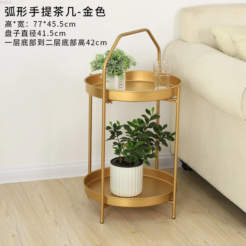 

Modern Simple Living Room Iron Flower Pot Rack 2 tier Shelf Holder Floor Type Sundries Rack Household Metal Portable Shelf