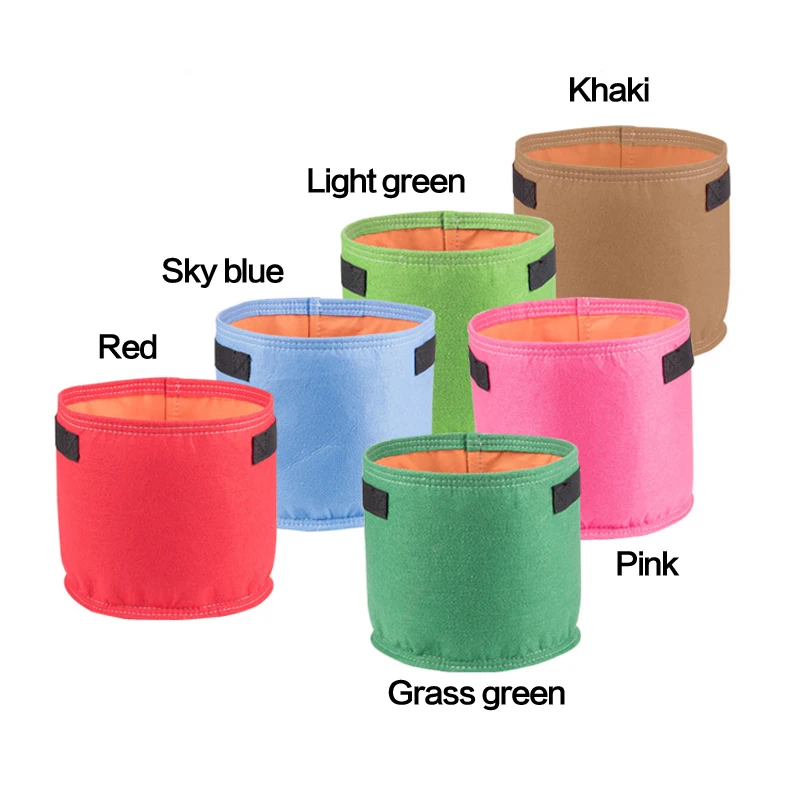 Colorful Plant Grow Bags Breathable Non-Woven Fabric Pots with Handles Planting Bag Seedling Flowerpot Garden Supplies