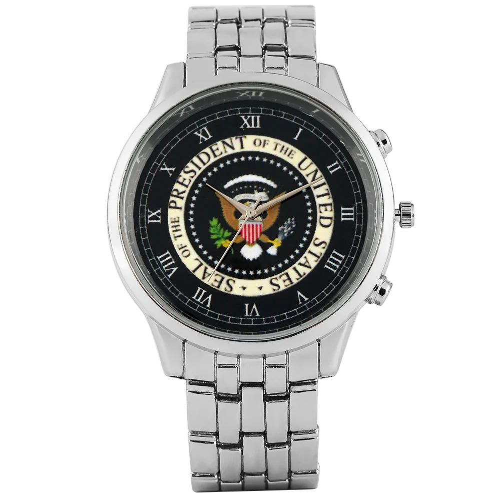 Часы Vogue Seal of The President USA с узором для мужчин премиум часы ремешком из сплава