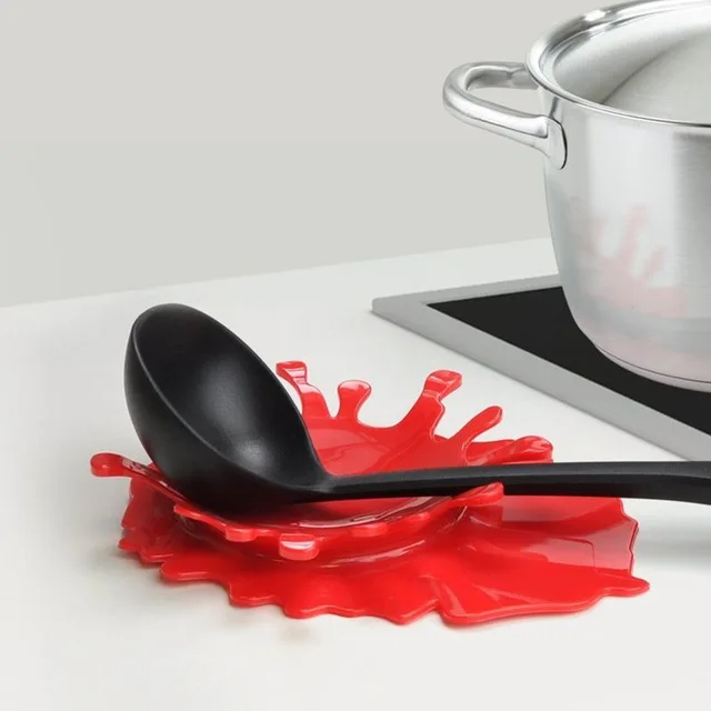 Honana KT-948 Mustard Blood Shaped Spoon Rest by Mustard Kitchen Cooking Aid Cup Holder
