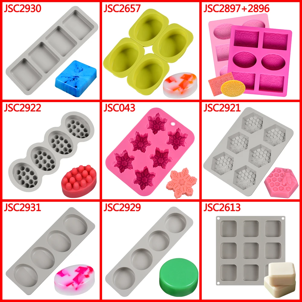 

SJ Handmade Round Soap Silicone Mold Flower Rectange 3d Form Roses Silicone Molds for Soap Crafts DIY Bathing Accessories