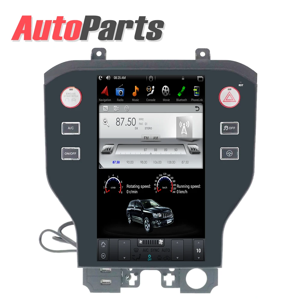 Excellent Android Tesla Vertical screen for Ford Mustang 2015-2019 car audio radio multimedia system gps navigation car dvd IPS AUX 0