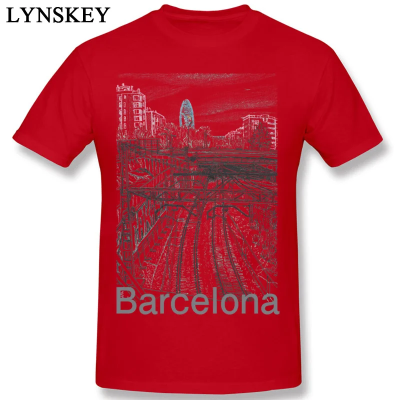 Boy Tops Shirts New Design Customized T Shirt Cotton Fabric Round Neck Short Sleeve Casual Barcelona_01 Tee-Shirt Top Quality red