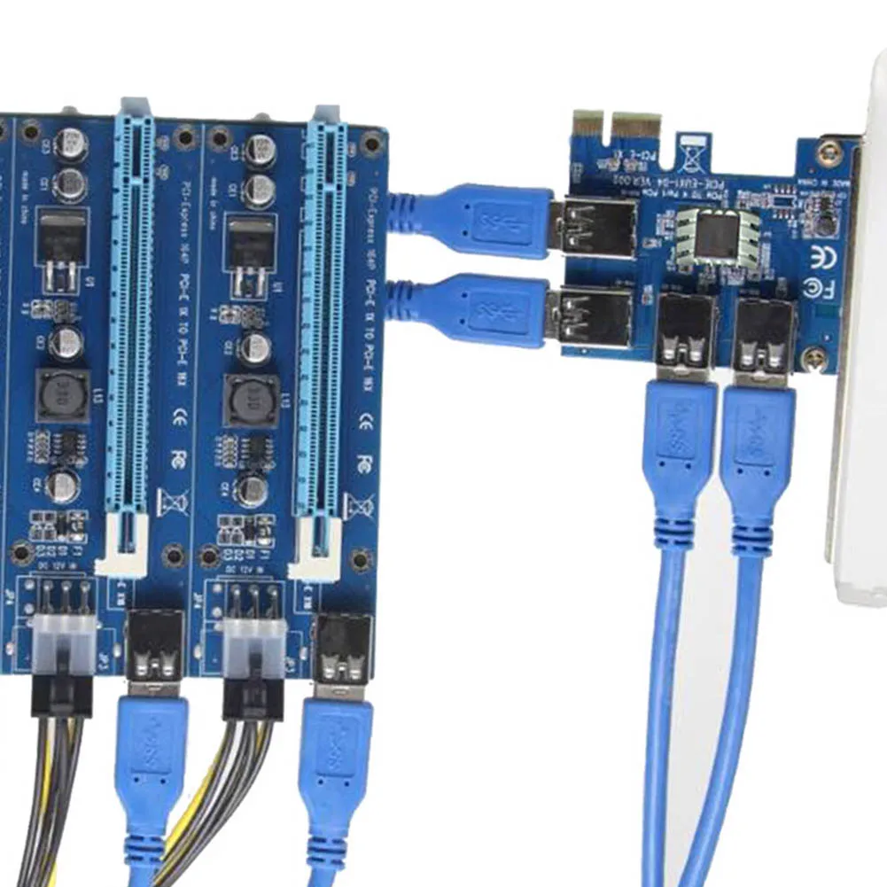 

New PCIe 1 to 4PCI Express 16X slots Riser Card PCI-E 1X to External 4 PCI-e slot Adapter PCIe Port Multiplier Card Q99