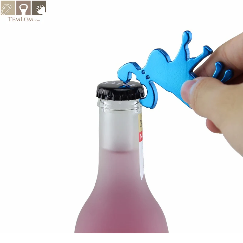 

TEMLUM 1PCS Moose Elk Cow Shaped Beer Bottle Opener Keychain Key Tag Chain Ring Opener can Personalized Logo